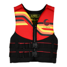 Red and black life vest with Connelly logo on a white background