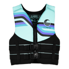 Life vest with colorful design on a white background