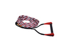 Watersports rope with red and black handles on a white background